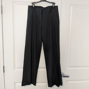 Michael Kors Millbrook Fit Black Pinstriped Pants